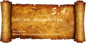 Sátor Annamária névjegykártya